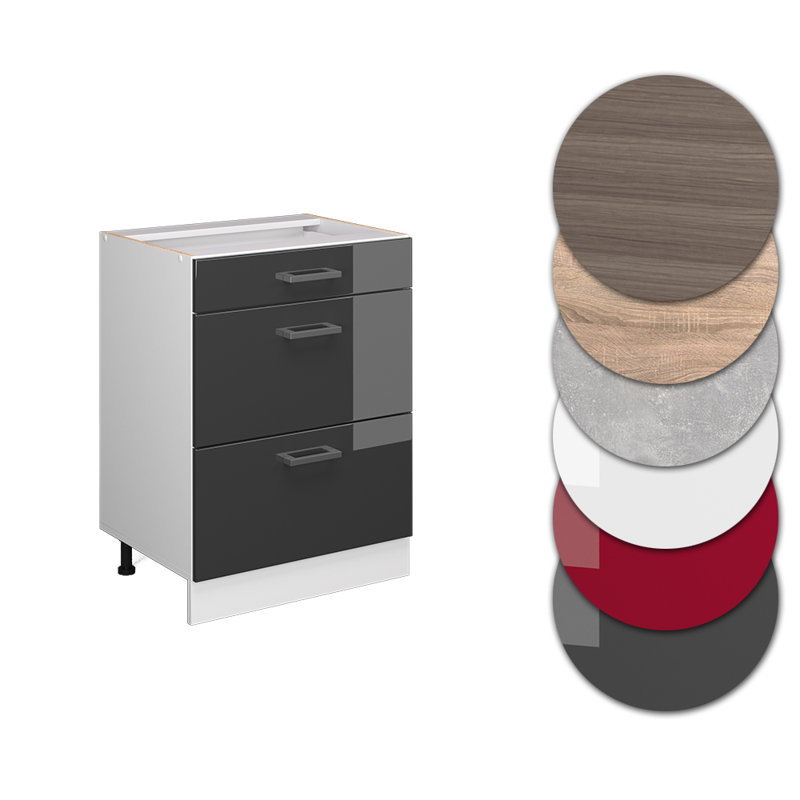Lacharite Module 244 + Front Bdx HGL (51), Glossy White/Anthracite