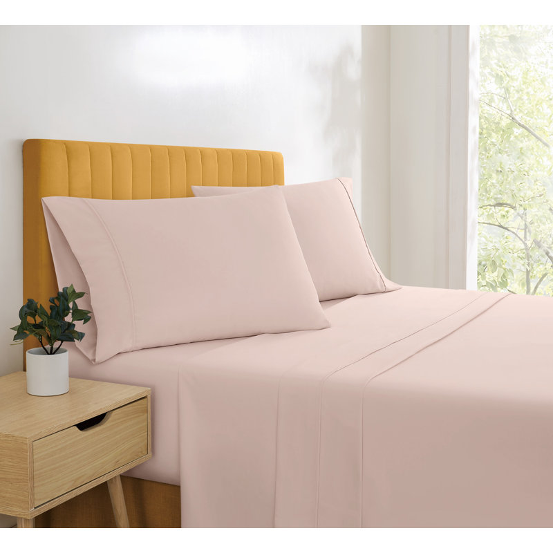 Ensemble de draps en microfibre Simmons Essential, Rosé, Très grand simple