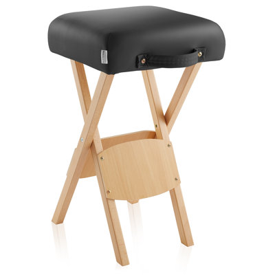 22.5" Tall Solid Wood Accent Stool by Saloniture