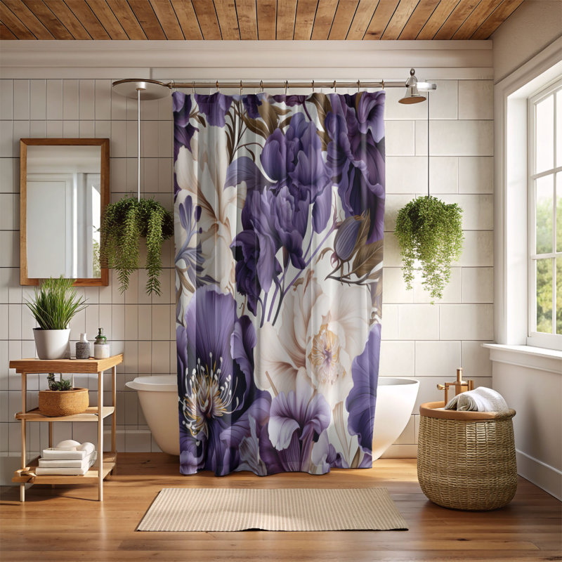 Rideau de douche Violet Hue - Premium, H 74 po x l 71 po