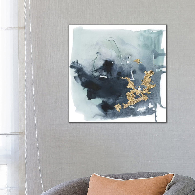 Cerulean & Gold I - reproduction d'art murale - toile tendue, H 26 po x l 26 po, Toile tendue, Ne s’applique pas
