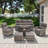 6-Piece Outdoor Wicker Sofa Conversation Set With Swivel Rockers And Fire Pit-821417645-821417640