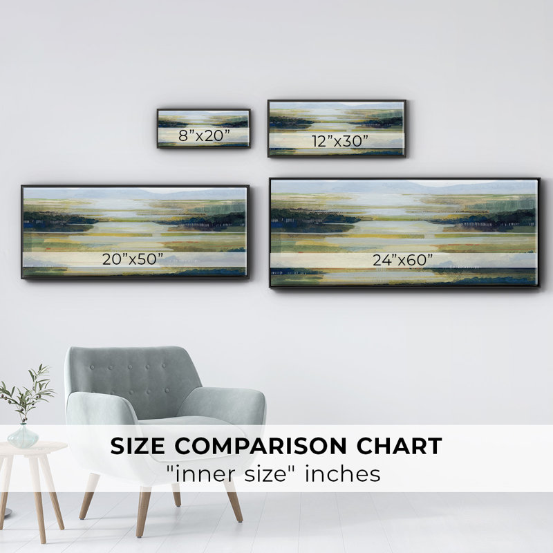 Lime Strata I- Framed Canvas, 24" H x 60" W