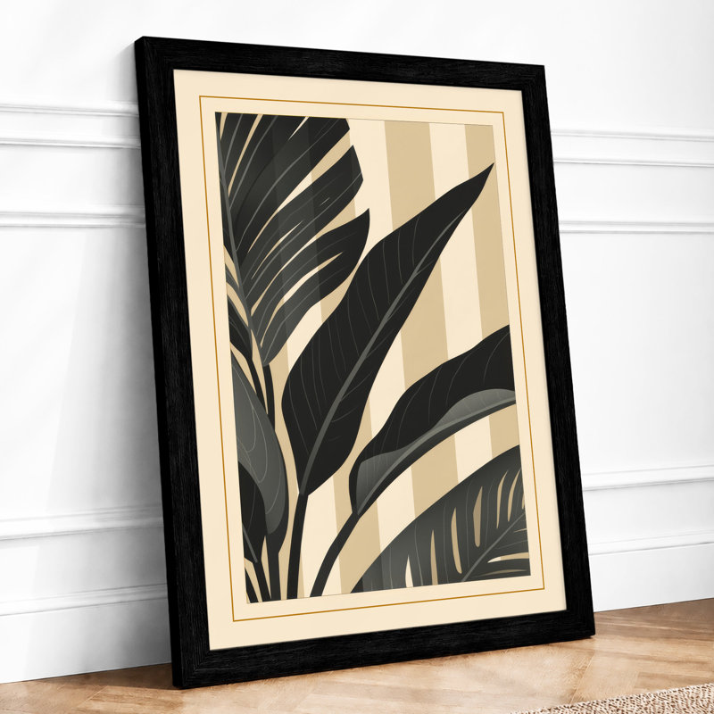 Leaves in Motion Art Deco - Framed Print, A1 - 84.1 x 59.4 cm, Black