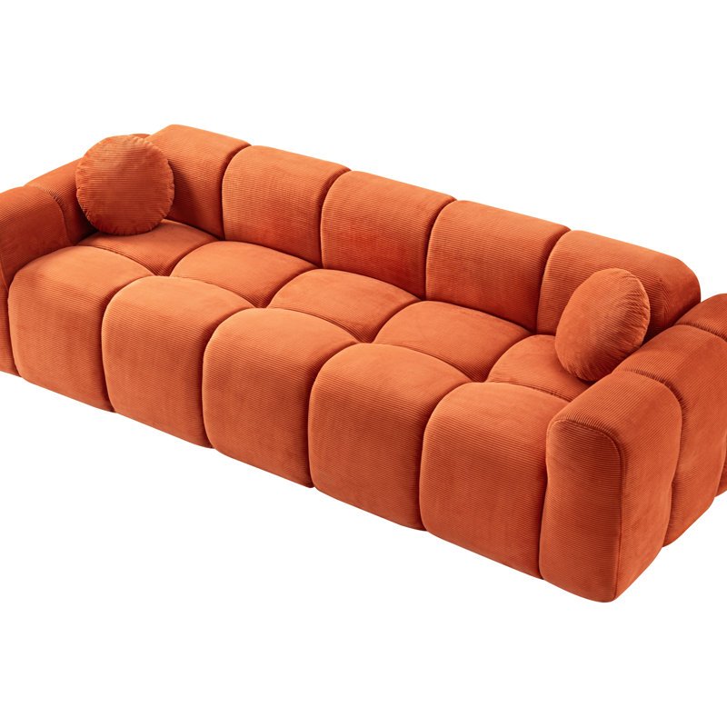 Très grand canapé à compression 98,4 po, Orange