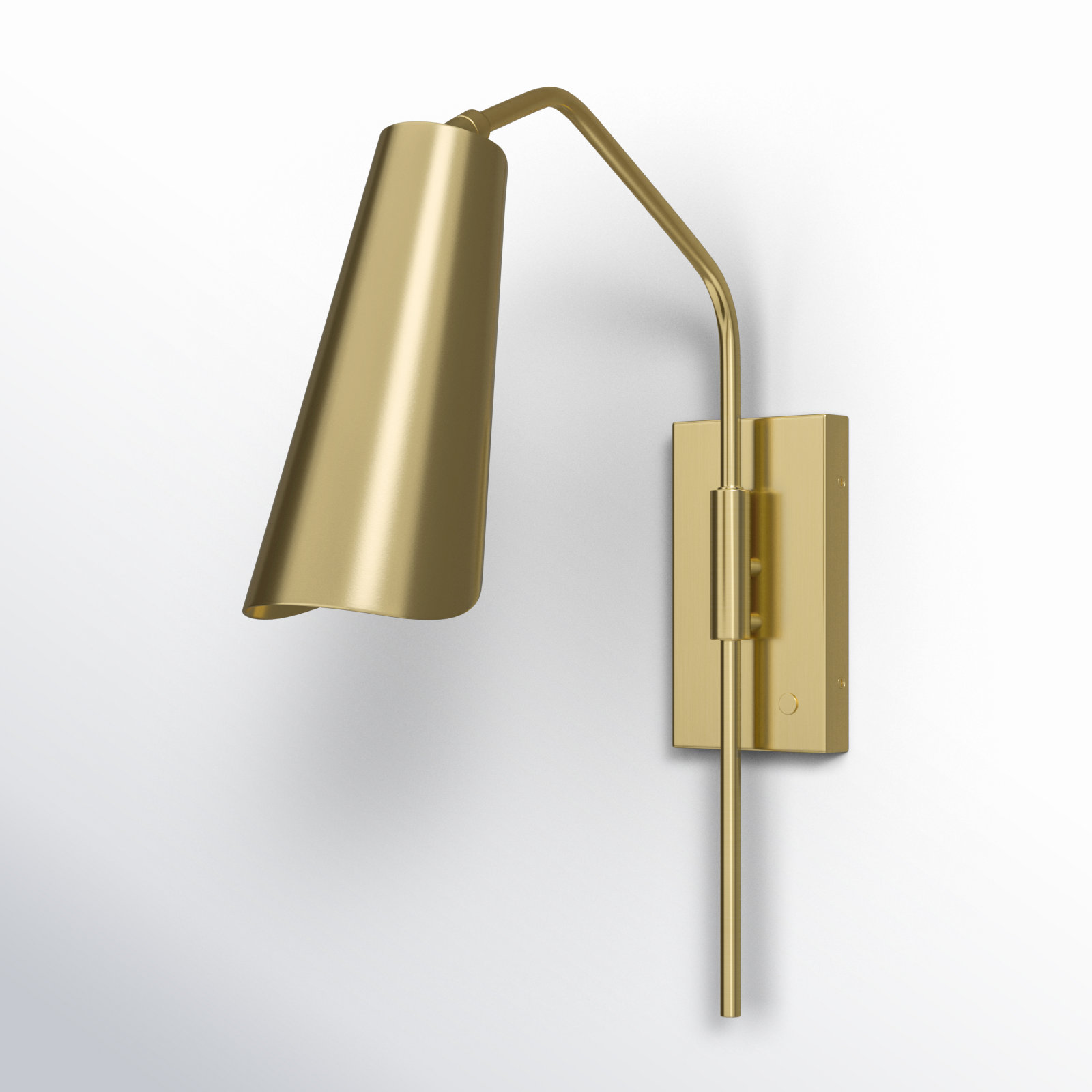 Bridgeville Single Light Steel Dimmable Swing Arm Wall Sconce, Brushed Gold