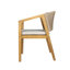 2 chaises de patio en bois - construction stable avec siège et dossier respirant avec coussin de corde solide et imperméable pour l'extérieur