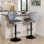 Tabourets de bar pivotants en cuir synthétique moderne gris