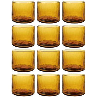Amber Glass Tumbler Artisan Style