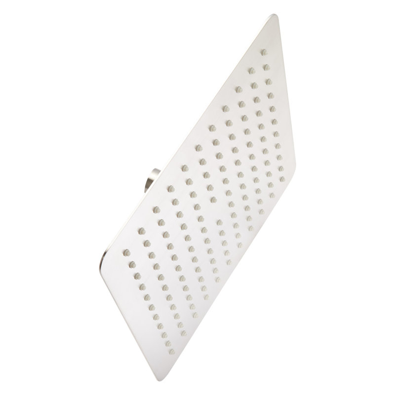 Signature Hardware Square Rain Fixed Shower Head, Brushed Nickel