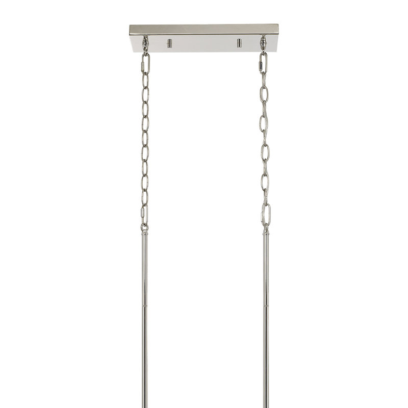 Luminaire suspendu linéaire pour îlot de cuisine 5 lumières Mid-Century, Nickel poli