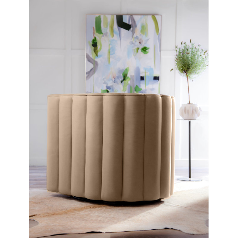 Jones Swivel Chair in Selena Storm, Selena Oat Genuine Leather