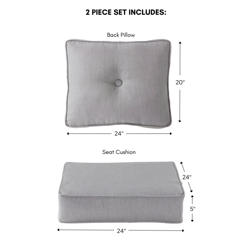 Coussin de siège pour chaise d'extérieur Royzell Sunbrella, Toile granit