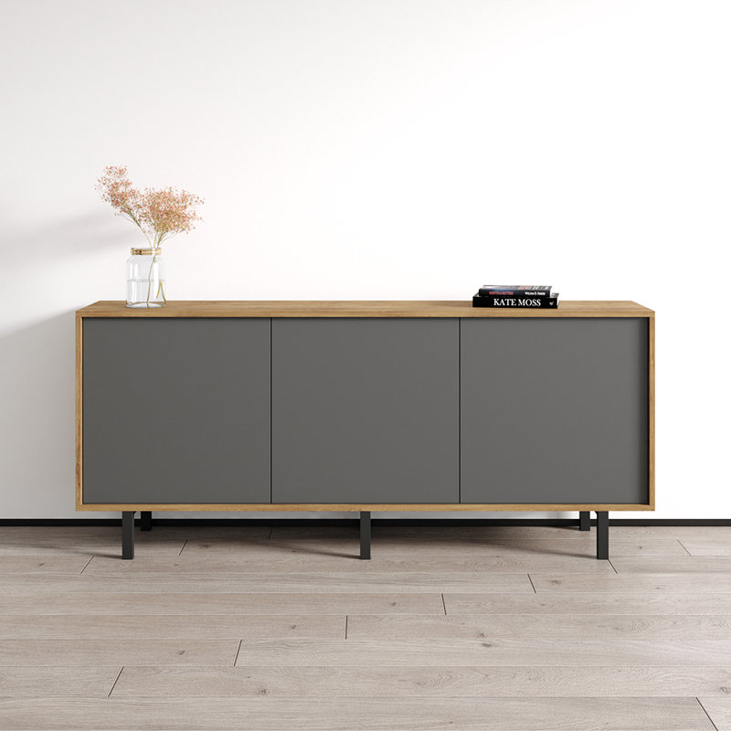 Buffet 66,1 po Bakki, Chêne / gris