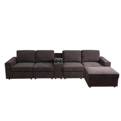 Upholstered L-Shaped Sectional Reversible