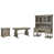 3 Pieces: Desk, Filing Cabinet, Credenza
