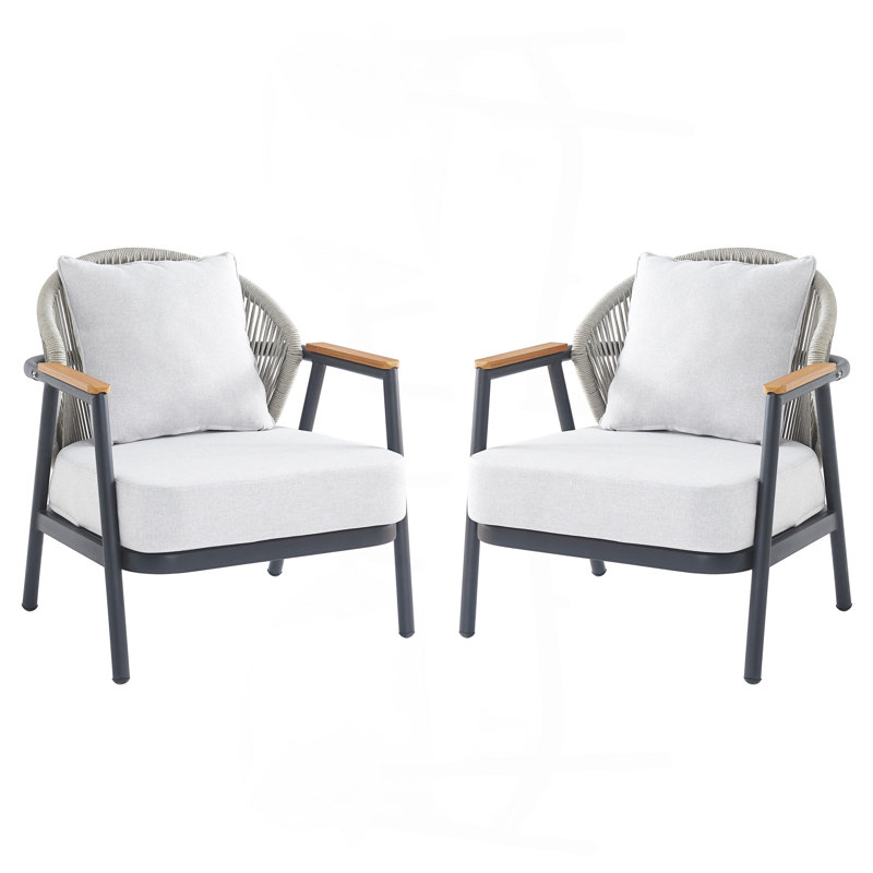 Ensemble de 2 fauteuils club en corde Orla
