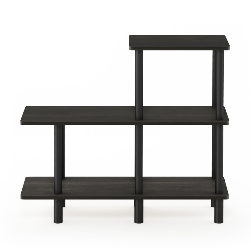 Dulcia 71cm H x 80cm W Plastic Step Bookcase, Espresso