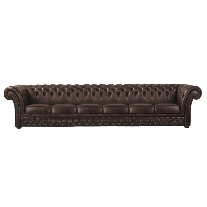 Tamberg Genuine Leather Sofa, Brown, 6