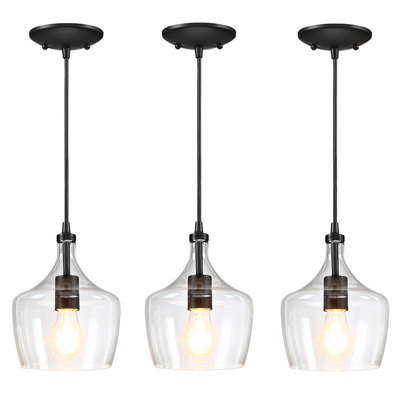 Luminaire suspendu en verre 3 lumières Laba l 6,89 po 