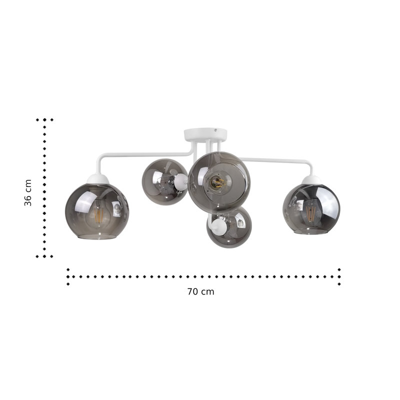 Corder Glass Semi Flush Mount, White