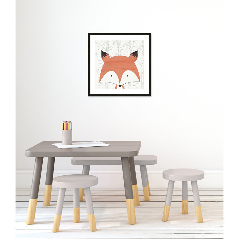 Art encadré juvénile, 22.5" H x 22.5" W x 1.18" D, Cadre boîte à grain de bois noir