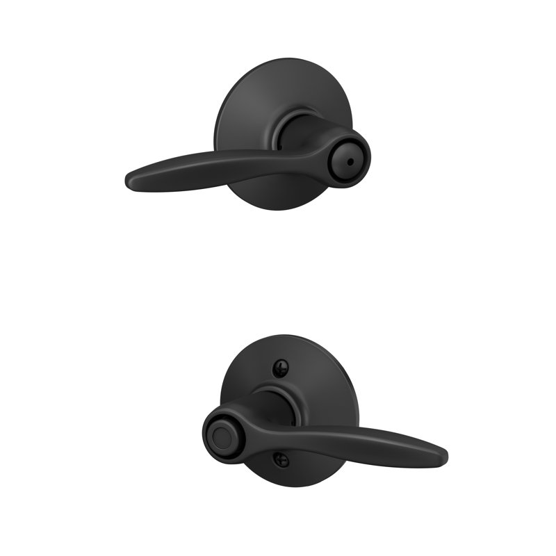 Delfayo Lever Bed & Bath Lock, Matte Black