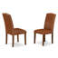 L'ensemble de table de salle à manger 5 pièces pour 4 personnes comprend une table de cuisine rectangulaire et 4 chaises de salle à manger Parson en simili cuir brun, acajou-409655176-409655179-497765838