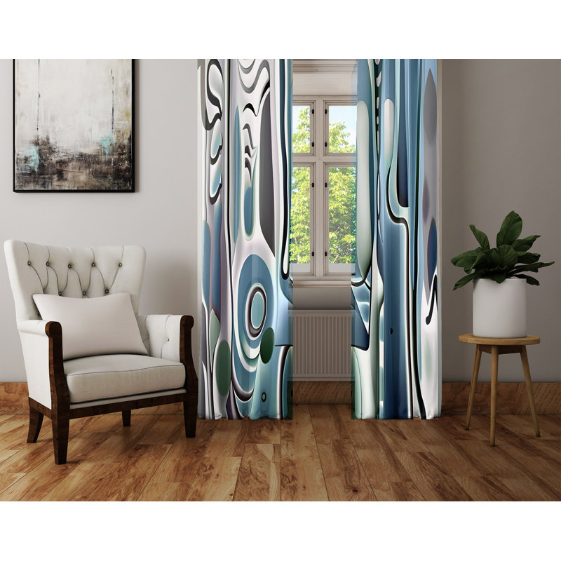 Paire de rideaux semi-transparents en polyester Balliet, L 20 po x L 52 po