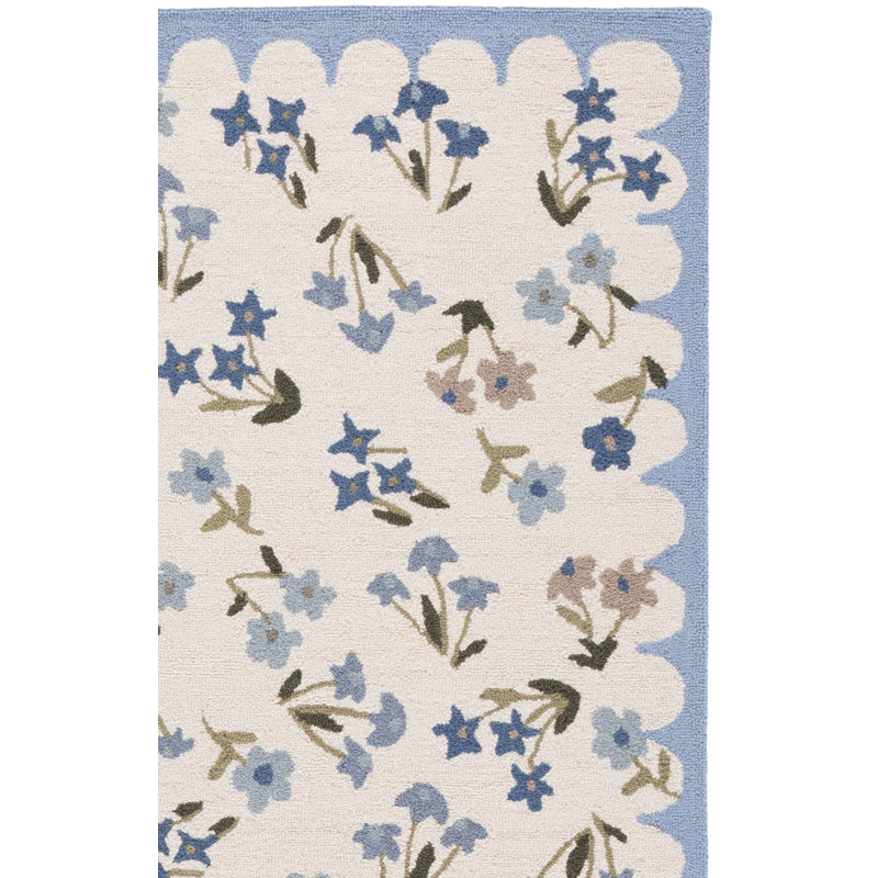 Anelis Martha Stewart Hand Tufted Wool, Cotton Floral Outdoor Rug, Rectangle 4' x 6'