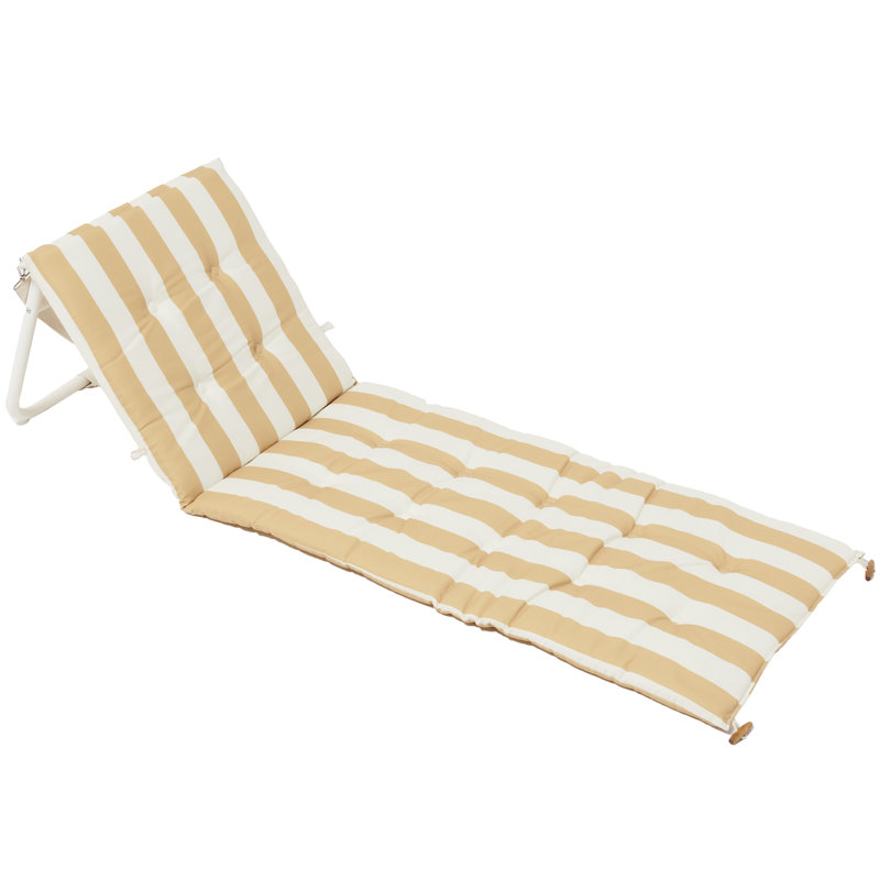 Chaise de plage inclinable: Mango Bay - rayures moutarde
