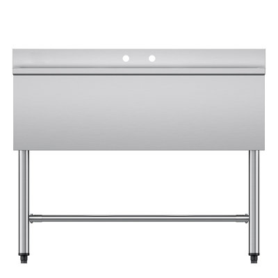 3 Compartment Sink, 18-Gauge 304 Stainless Steel, 10" x 14" x 10" Bowl Size, 3 Bay Commercial Under Bar Sink with Backsplash and Efficient Drainage for Kitchen, Restaurant, Food Truck & Home Use