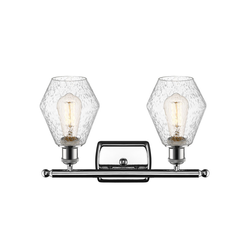 2 - Light Dimmable Vanity Light, Seedy, Polished Chrome