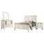 Chambre Queen blanc crème avec lambris orné et plusieurs meubles Sandy 4 finition noire