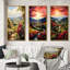 «Vineyard Twilight Bliss», 3 pièces sur toile-1885778676-1885778677