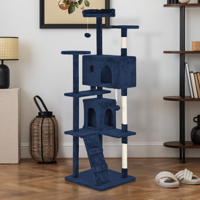 Tour pour arbre à chat Derrell, Marine, H 70 po x l 21,3 po x P 21,3 po