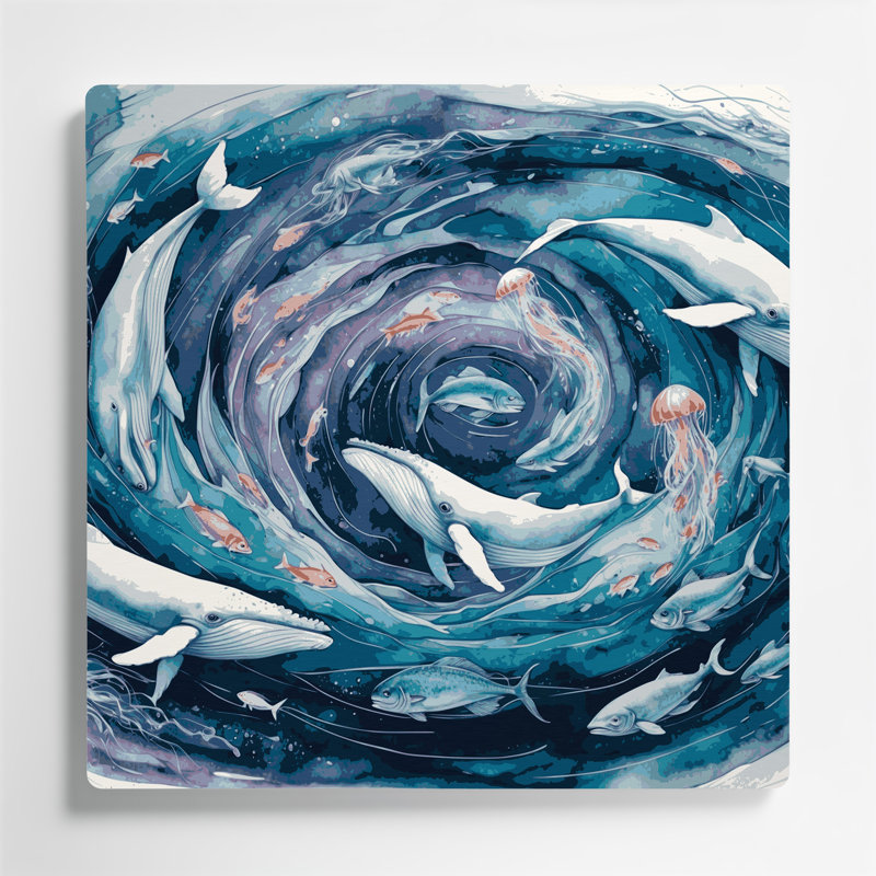 Art mural nautique bleu marine, H 12 po x l 12 po