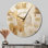 Horloge murale beige et doré Dream Collage I - formes abstraites à visage doré