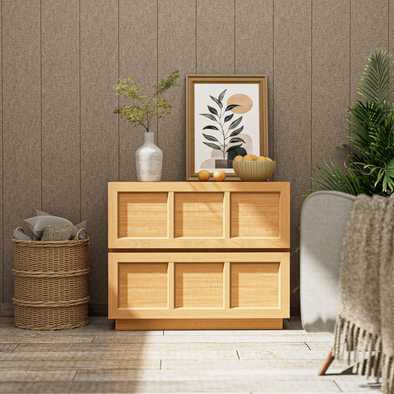 Table de chevet moderne moderne avec 2 tiroirs, table de chevet au fini de couleur naturelle, table d'appoint avec rangement profond, table de bout, meubles d'appoint robustes pour le salon, la chambre à coucher