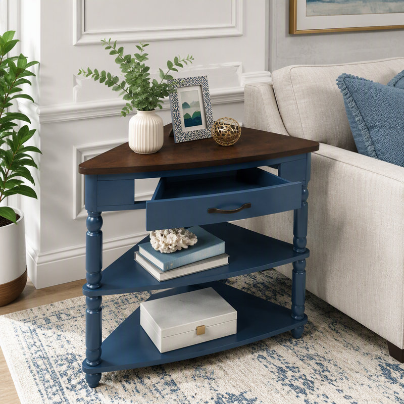 Petite table d'angle 33,8 po, Marine