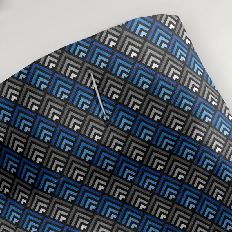 Rideau de douche simple à rayures katelyn elizabeth geometric dégradé, Bleu / Noir