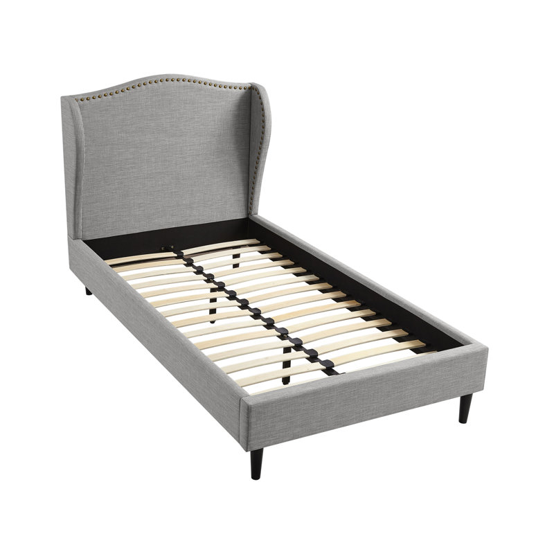 Eycke Rustic Manor Aliannah Linen Platform Bed, Full XL, Gray