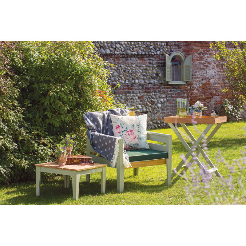 Lillie Square Eucalyptus Solid Wood Outdoor Coffee Table - 50 cm W 50 cm D, Natural/Green