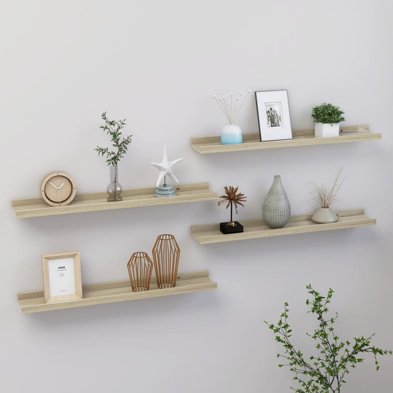 Floating Shelf, 1.2" H x 23.6" W x 3.5" D, Sonoma Oak