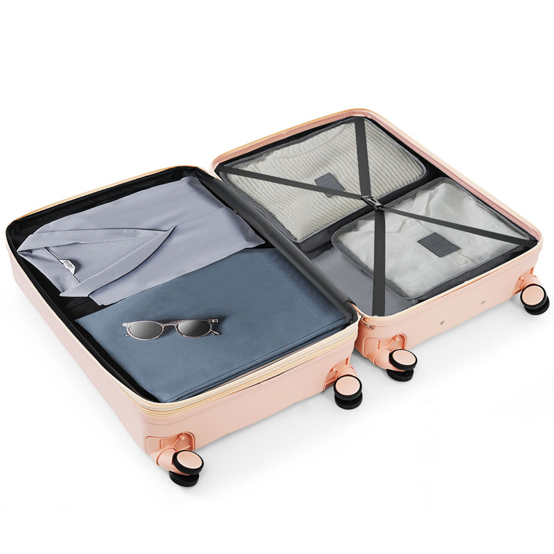 Ensemble de 3 valises, 12" H x 29" W x 20 " D, Pink