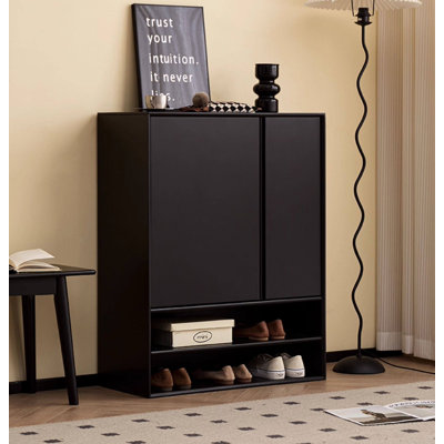 Minimalist modern multifunctional solid wood shoe cabinet