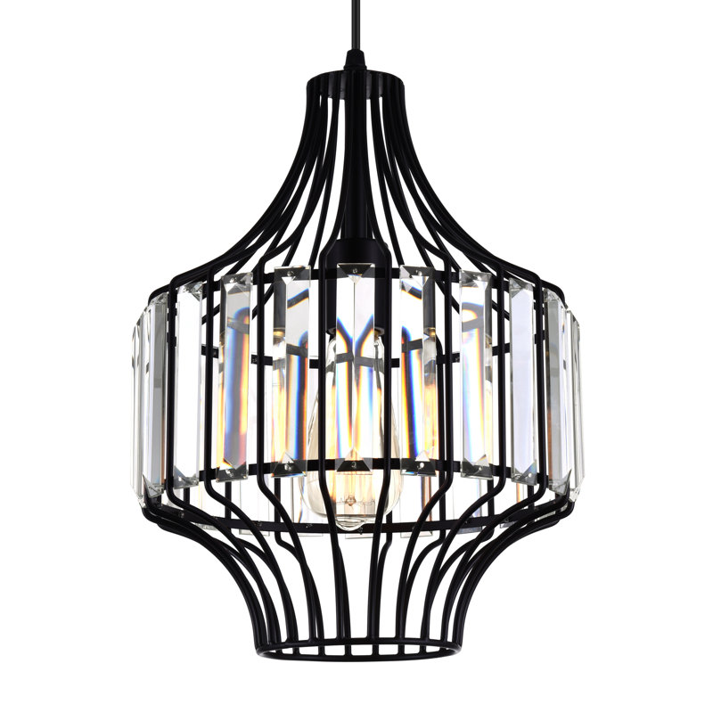 10"in Black Pendant Light for 1-Light with E26 Bulb Base