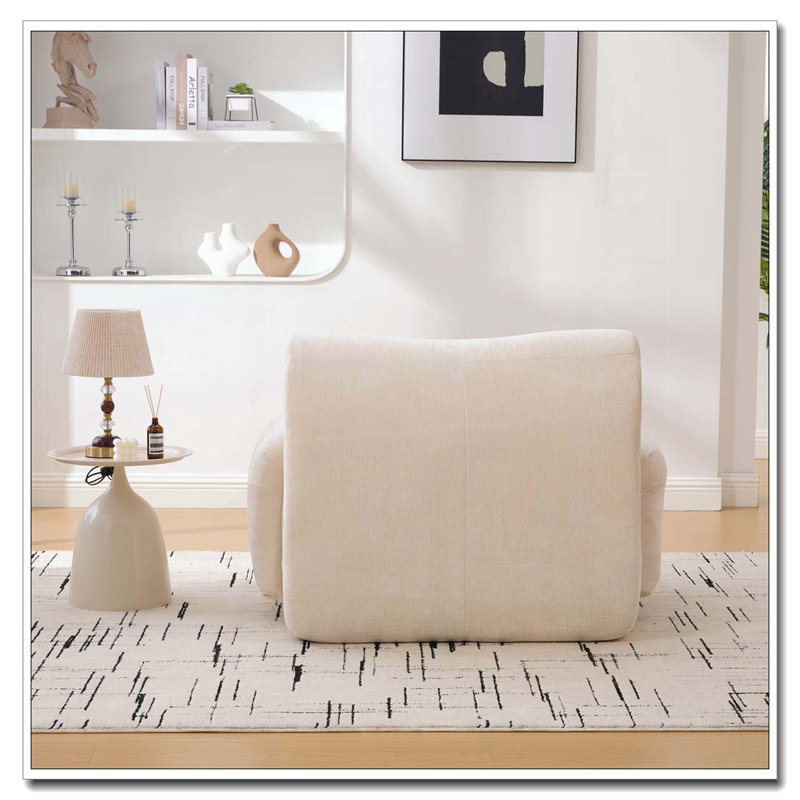 Chaise d'appoint moderne rembourrée, Beige