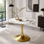 Table tulipe ronde 34,65 pouces avec plateau veiné en marbre-1554722057