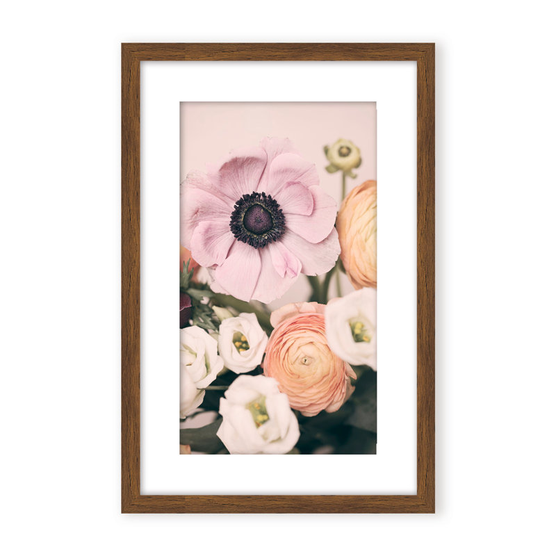 Nature Inspired Pastel Bouquet by  - Picture Frame Photograph on Paper, 48" H x 32" W x 1.125" D, Framed Print, White